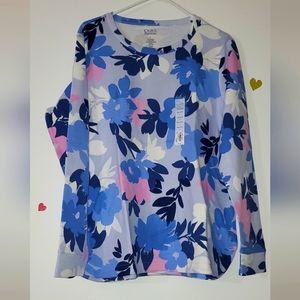 Croft&Barrow blue and pink floral longsleeve sweatshirt